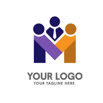 letter M social and business logo vector