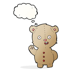 cartoon teddy bear with thought bubble