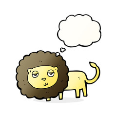 cartoon lion with thought bubble