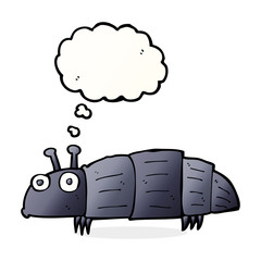 cartoon bug with thought bubble