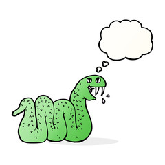 cartoon snake with thought bubble