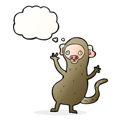 cartoon monkey with thought bubble
