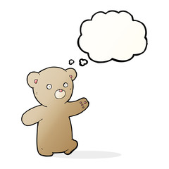 cartoon teddy bear with thought bubble