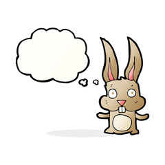 cartoon rabbit with thought bubble