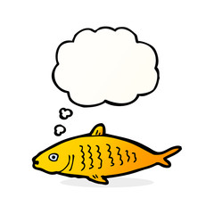 cartoon fish with thought bubble