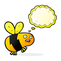 cartoon bee with thought bubble