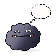 cartoon vampire cloud with thought bubble