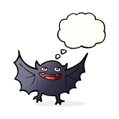 cartoon vampire bat with thought bubble