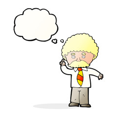 cartoon teacher with thought bubble