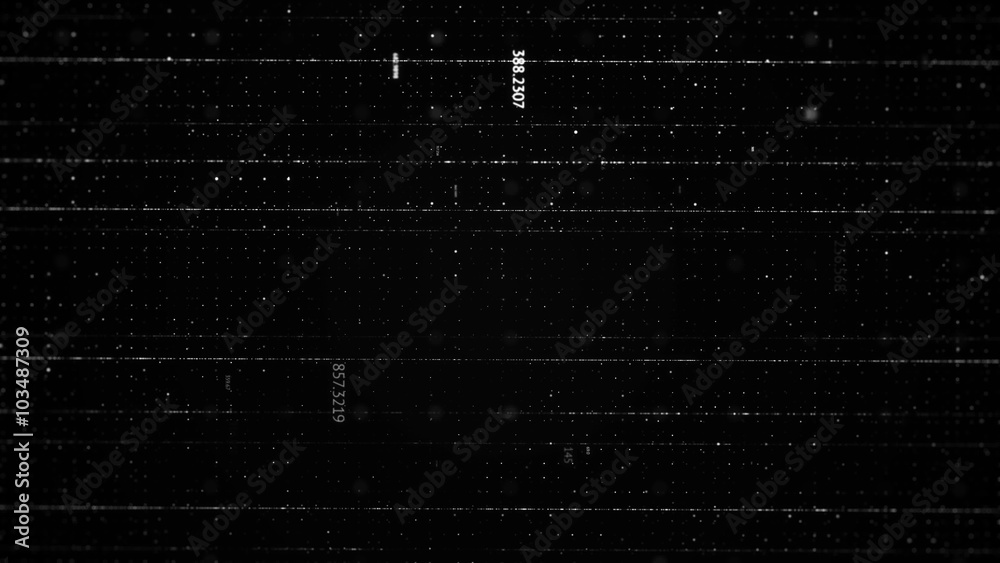 Poster abstract background made of array of points and digits. can be used as digital dynamic wallpaper, te