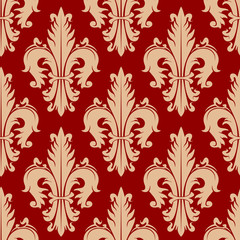 Victorian seamless fleur-de-lis red pattern