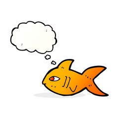 cartoon fish with thought bubble