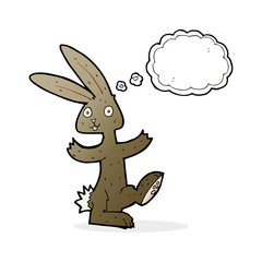 cartoon rabbit with thought bubble