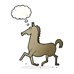 cartoon horse with thought bubble
