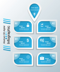 Abstract 3D digital illustration Infographic. 