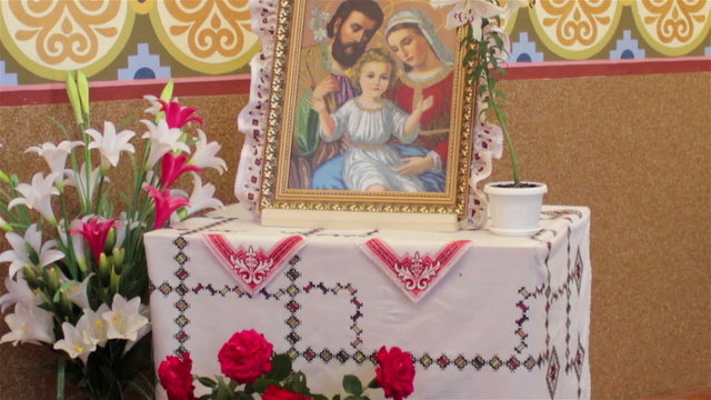 image the Holy Family/image the holy family of Joseph, Mary and Jesus at church