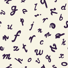 Seamless background with grange letters.