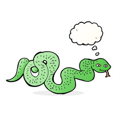 cartoon snake with thought bubble