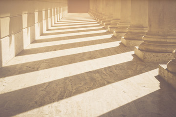 Pillars to a Courthouse with Vintage Style Filter - obrazy, fototapety, plakaty
