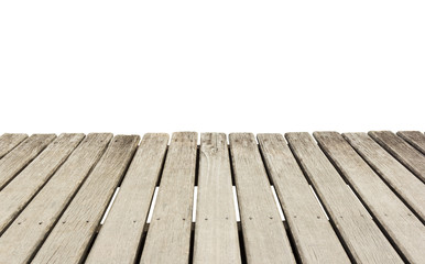wooden plank floor isolated on white background