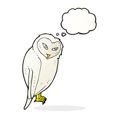cartoon owl with thought bubble