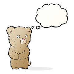 cartoon teddy bear with thought bubble