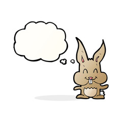 cartoon rabbit with thought bubble