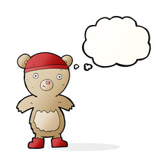 cartoon teddy bear with thought bubble