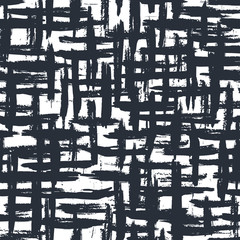 Vector naadloos patroon met hand getrokken penseelstreken op witte achtergrond