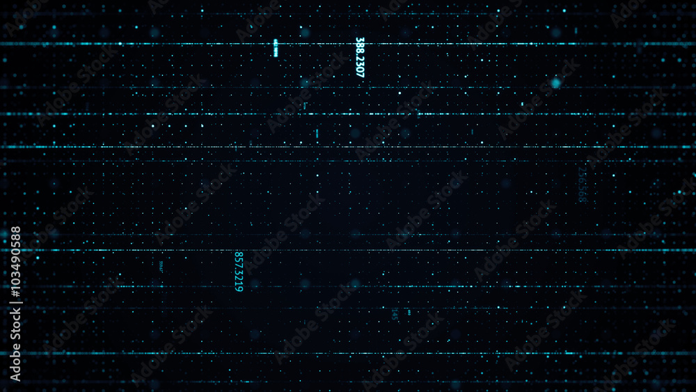 Poster abstract background made of array of points and digits. can be used as digital dynamic wallpaper, te