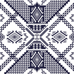 Ethnic seamless pattern with geometrical elements