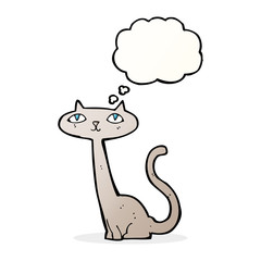 cartoon cat with thought bubble