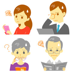 目の不調　疲れ目　老眼