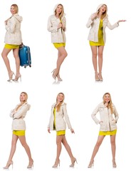 Obraz premium Woman in various poses isolated on white