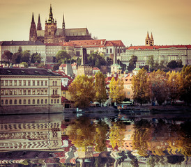 View of old town and Prague castle 