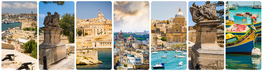 collage of Maltese sights and symbols