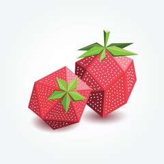 Polygon strawberry, vector illustration.
