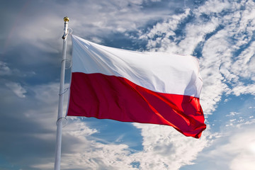 polish flag in the sky