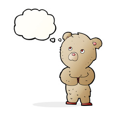 cartoon teddy bear with thought bubble