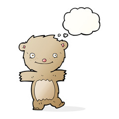 cartoon teddy bear with thought bubble