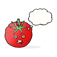 cartoon tomato with thought bubble
