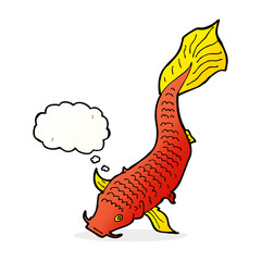 cartoon fish with thought bubble
