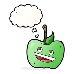cartoon apple with thought bubble