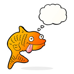 cartoon fish with thought bubble