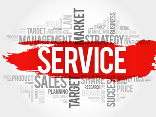 SERVICE word cloud, business concept