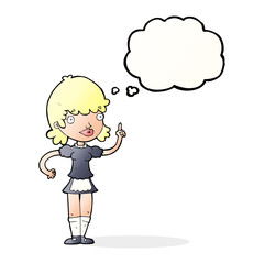 cartoon maid with thought bubble