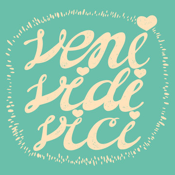 Veni vidi vici latin quote poster translation i Vector Image