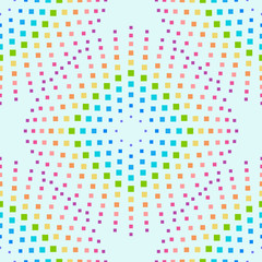 Obraz premium Abstract background with colorful rainbow square shapes.