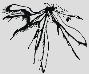 Splatter Black Ink Background.