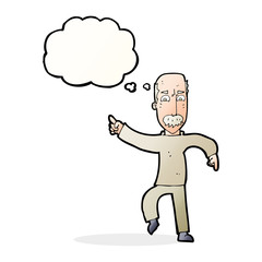 Obraz premium cartoon angry old man with thought bubble